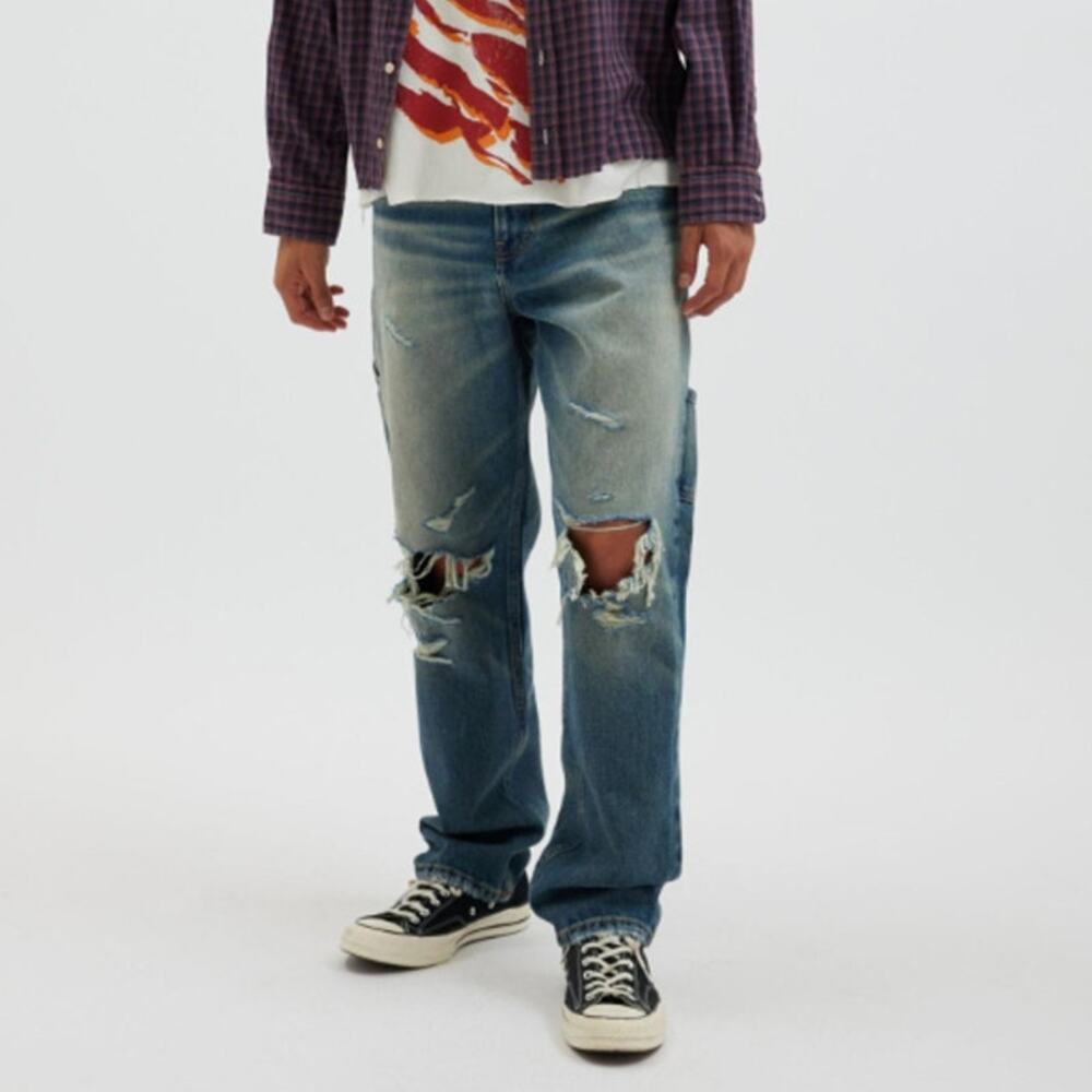 BDG Urban Outfitters Dark Wash Denim Baggy Skate Fit Jeans Mens 31/32 Distressed